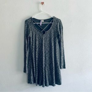 Alya gray cross neck sweater dress